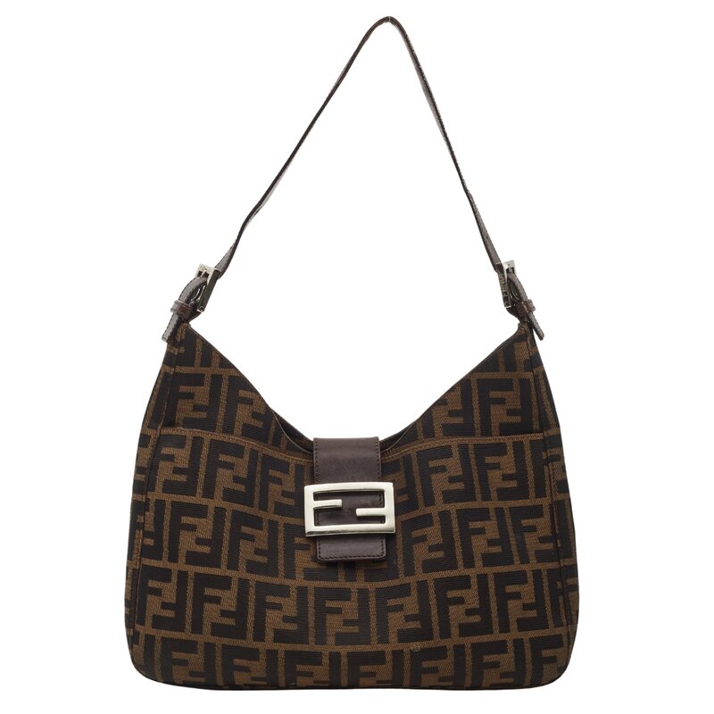 FENDI FENDI ZUCCA MONOGRAM FF TOBACCO BROWN SHOULDER BAG