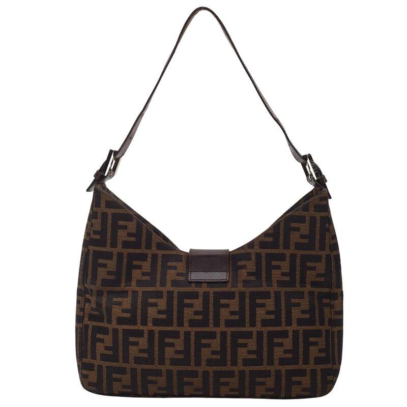 FENDI FENDI ZUCCA MONOGRAM FF TOBACCO BROWN SHOULDER BAG
