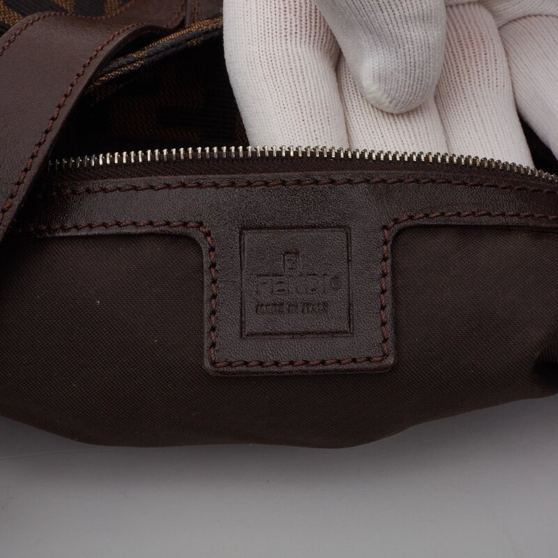 FENDI FENDI ZUCCA MONOGRAM FF TOBACCO BROWN SHOULDER BAG