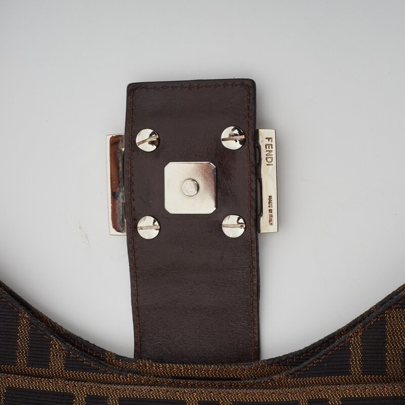 FENDI FENDI ZUCCA MONOGRAM FF TOBACCO BROWN SHOULDER BAG