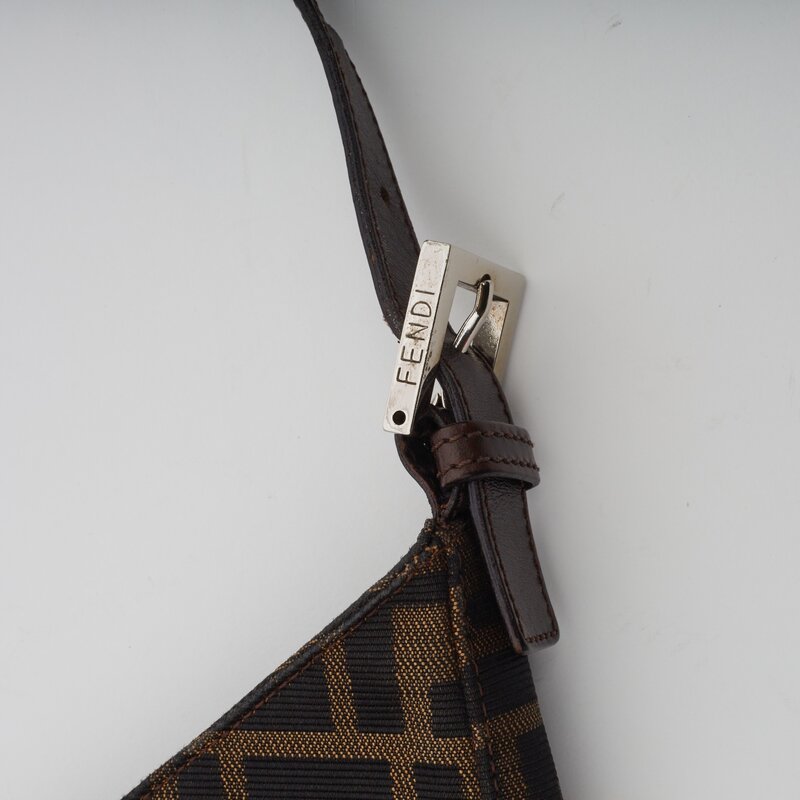 FENDI FENDI ZUCCA MONOGRAM FF TOBACCO BROWN SHOULDER BAG