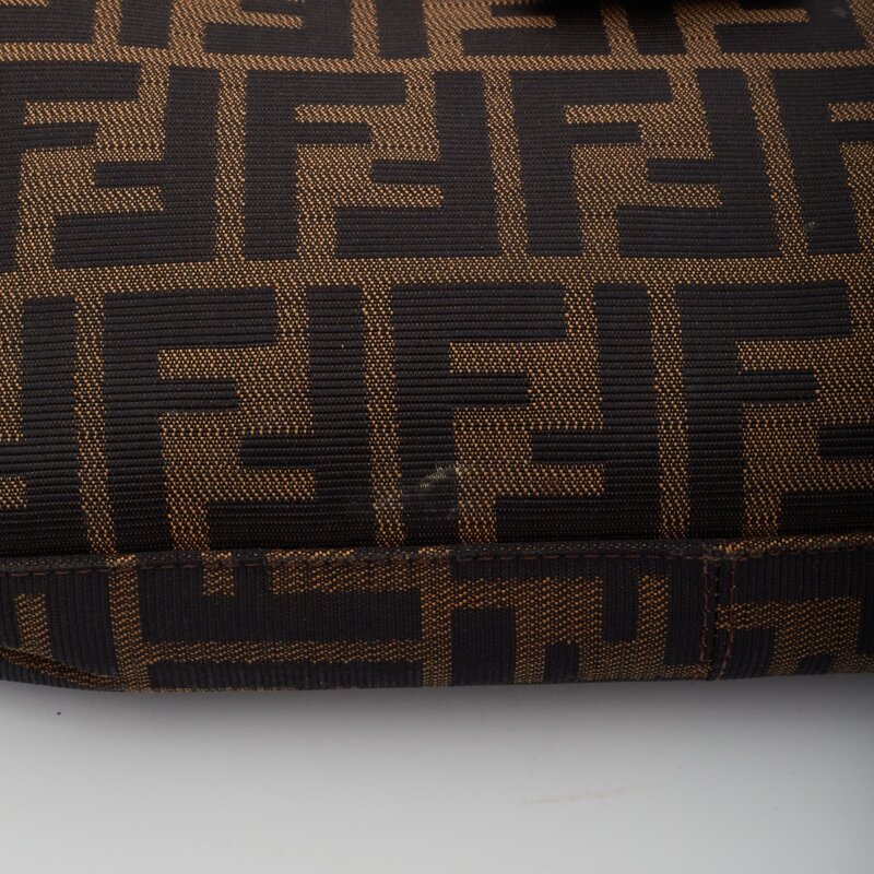 FENDI FENDI ZUCCA MONOGRAM FF TOBACCO BROWN SHOULDER BAG