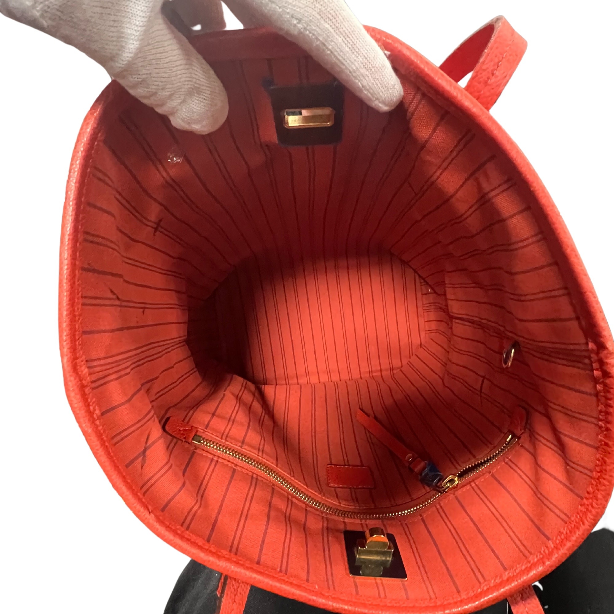 Louis Vuitton Red Empreinte Citadine PM Tote Bag w/ Attached