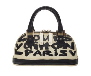 LOUIS VUITTON M92178 Graffiti Alma PM Hand Bag Leather Beige Blanc Ex++