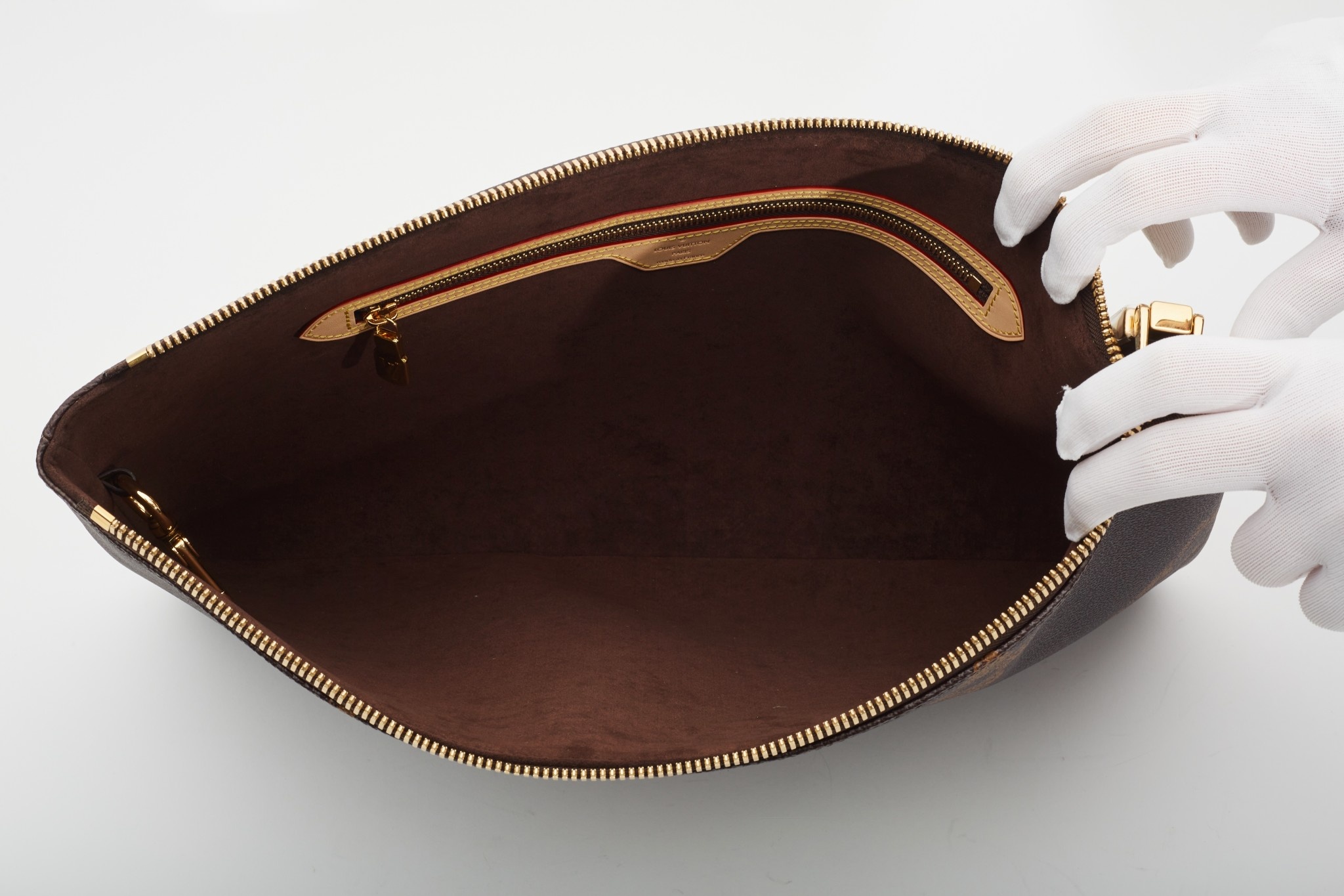 Louis Vuitton Pochette Cles XL Clutch Bag Pouch M46567 Brown Free Shipping