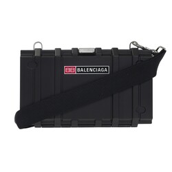 BALENCIAGA BALENCIAGA BLACK TOOLBOX CLUTCH CROSSBODY BAG