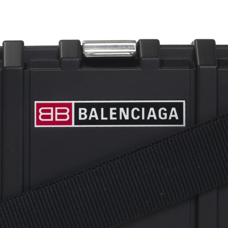 BALENCIAGA BLACK TOOLBOX CLUTCH CROSSBODY BAG