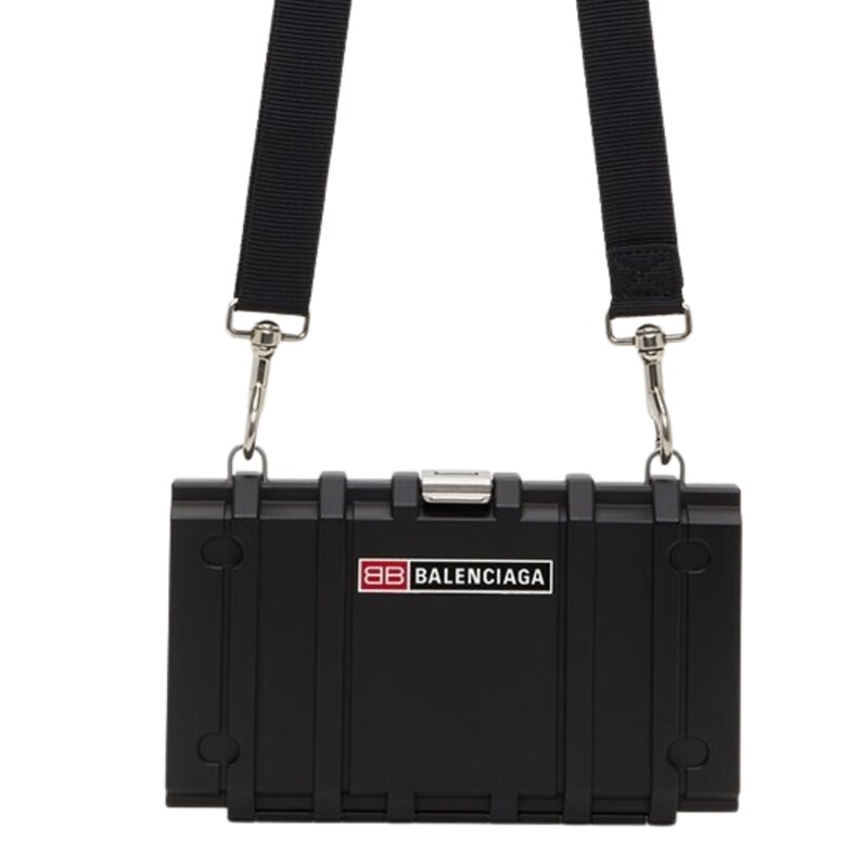 BALENCIAGA BALENCIAGA BLACK TOOLBOX CLUTCH CROSSBODY BAG