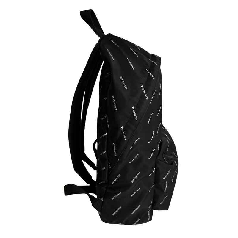 BALENCIAGA BALENCIAGA LOGOS NYLON BLACK WHITE EXPLORER BACKPACK