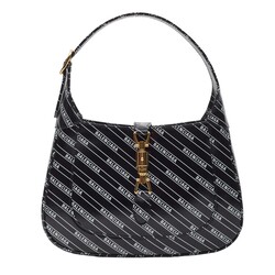 GUCCI X BALENCIAGA GUCCI X BALENCIAGA HACKER PROJECT BLACK LEATHER JACKIE SHOULDER BAG