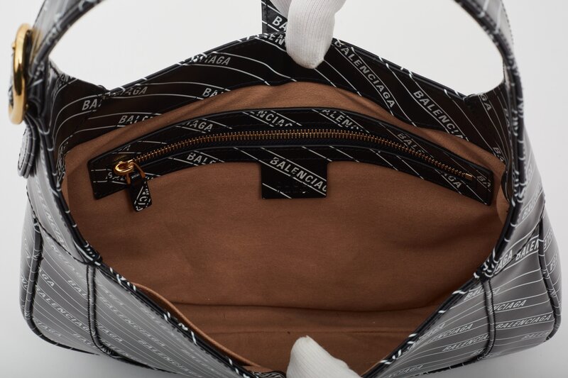GUCCI X BALENCIAGA GUCCI X BALENCIAGA HACKER PROJECT BLACK LEATHER JACKIE SHOULDER BAG