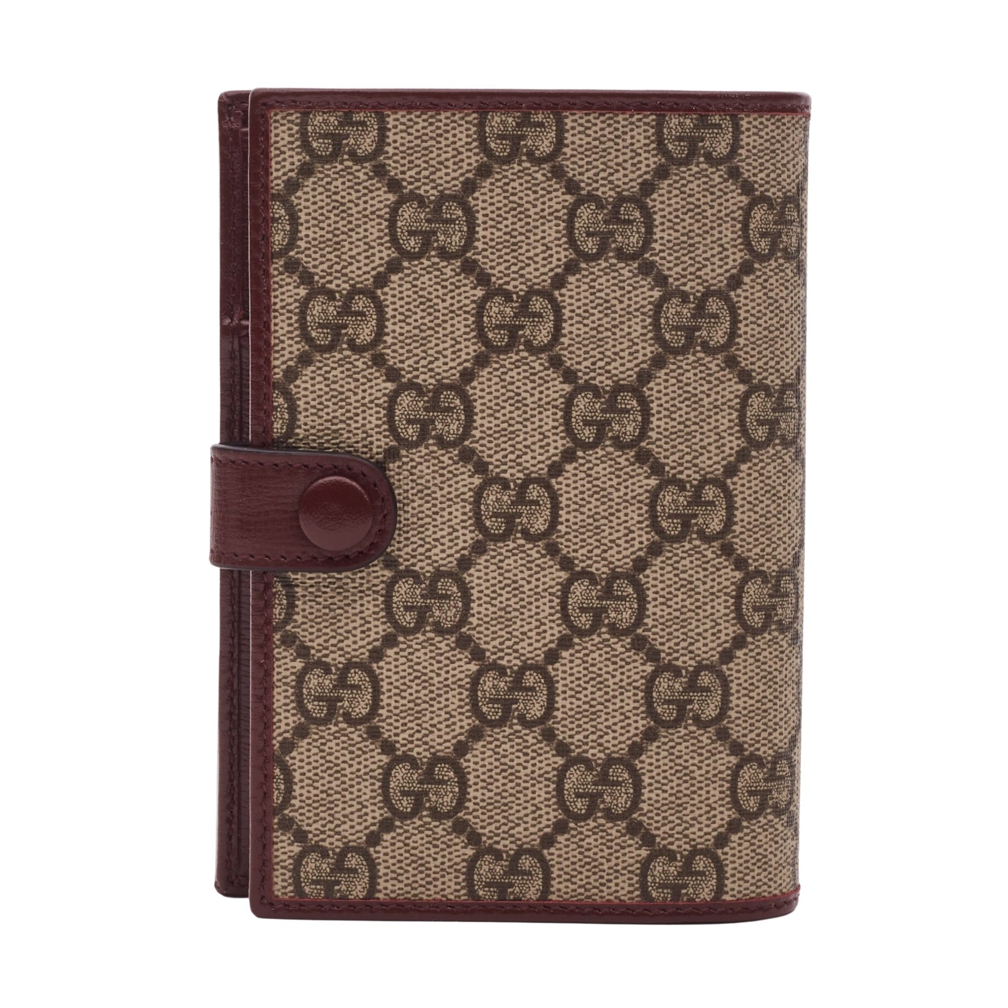 Gucci 724562 Monogram Canvas Leather Passport Cover