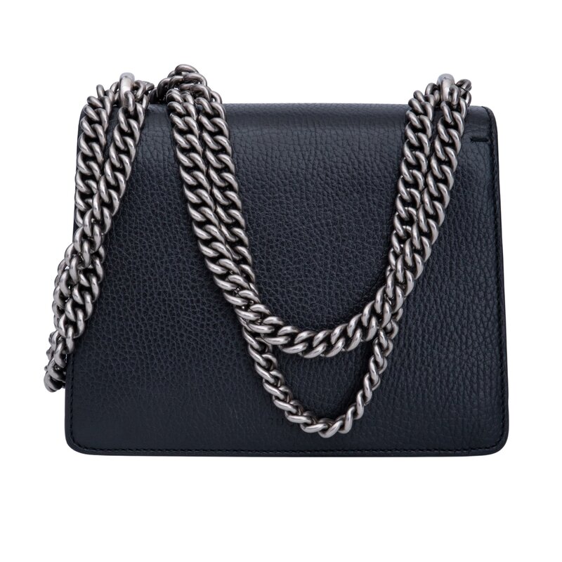 GUCCI GUCCI CALFSKIN BLACK CRYSTAL EMBELISSHED MINI DIONYSUS