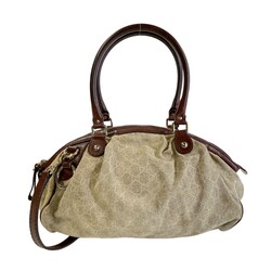 GUCCI GUCCI BEIGE MONOGRAM DIAMANTE SUKEY BOSTON BAG