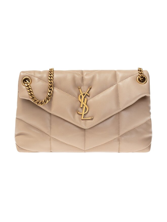 Saint Laurent Lou Camera Bag Quilted Blanc Vintage in Calfskin Leather with  Brushed Gold-tone - US