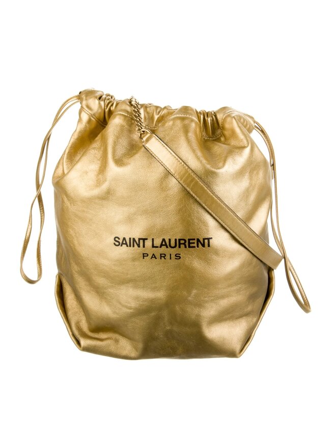 Saint Laurent Canvas Calfskin Monogram Sac Coeur Crossbody Bag