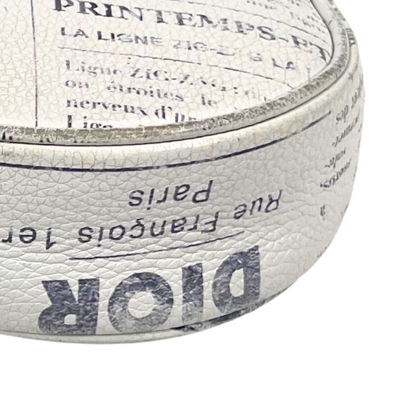 CHRISTIAN DIOR DIOR X DANIEL ARSHAM GRAINED CALFSKIN WHITE NEWSPAPER PRINT SADDLE BAG