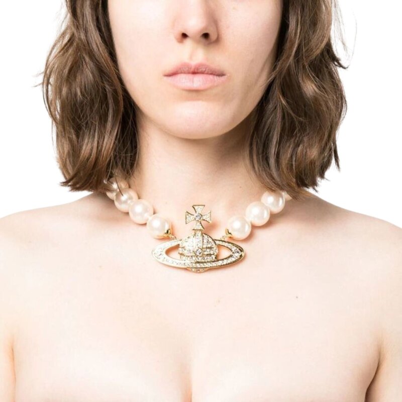 Vivienne Westwood Pearl Necklace Gold 