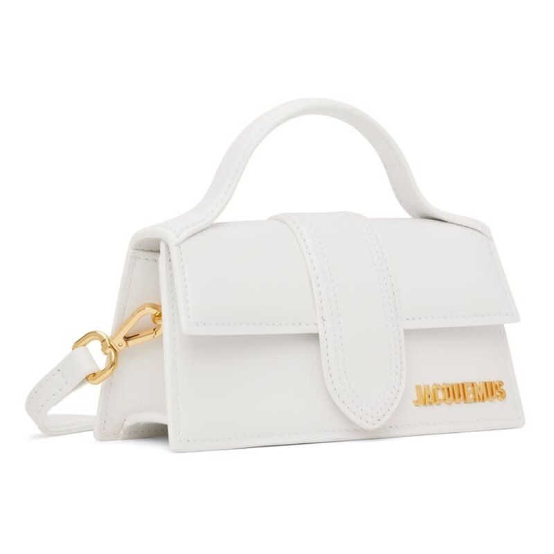 JACQUEMUS JACQUEMUS WHITE LEATHER LE BAMBINO CLUTCH BAG