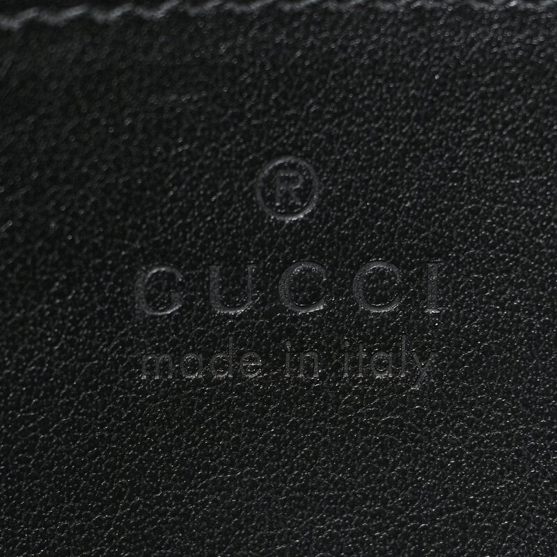 GUCCI GUCCI GG MARMONT LEATHER BLACK CHAIN SHOULDER BAG MINI