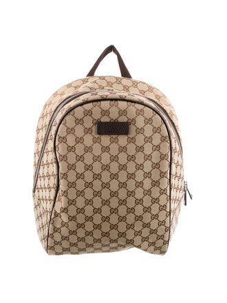 GUCCI GG Monogram Canvas Travel Backpack Bag Beige 449906