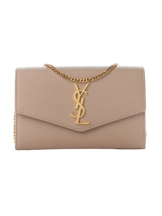 Saint Laurent Grain de Poudre Monogram Uptown Chain Wallet