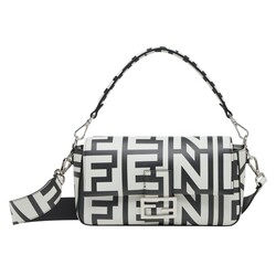 FENDI FENDI LOGO PRINTED MARC JACOBS LEATHER BAGUETTE BAG