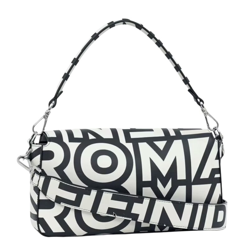 FENDI FENDI LOGO PRINTED MARC JACOBS LEATHER BAGUETTE BAG