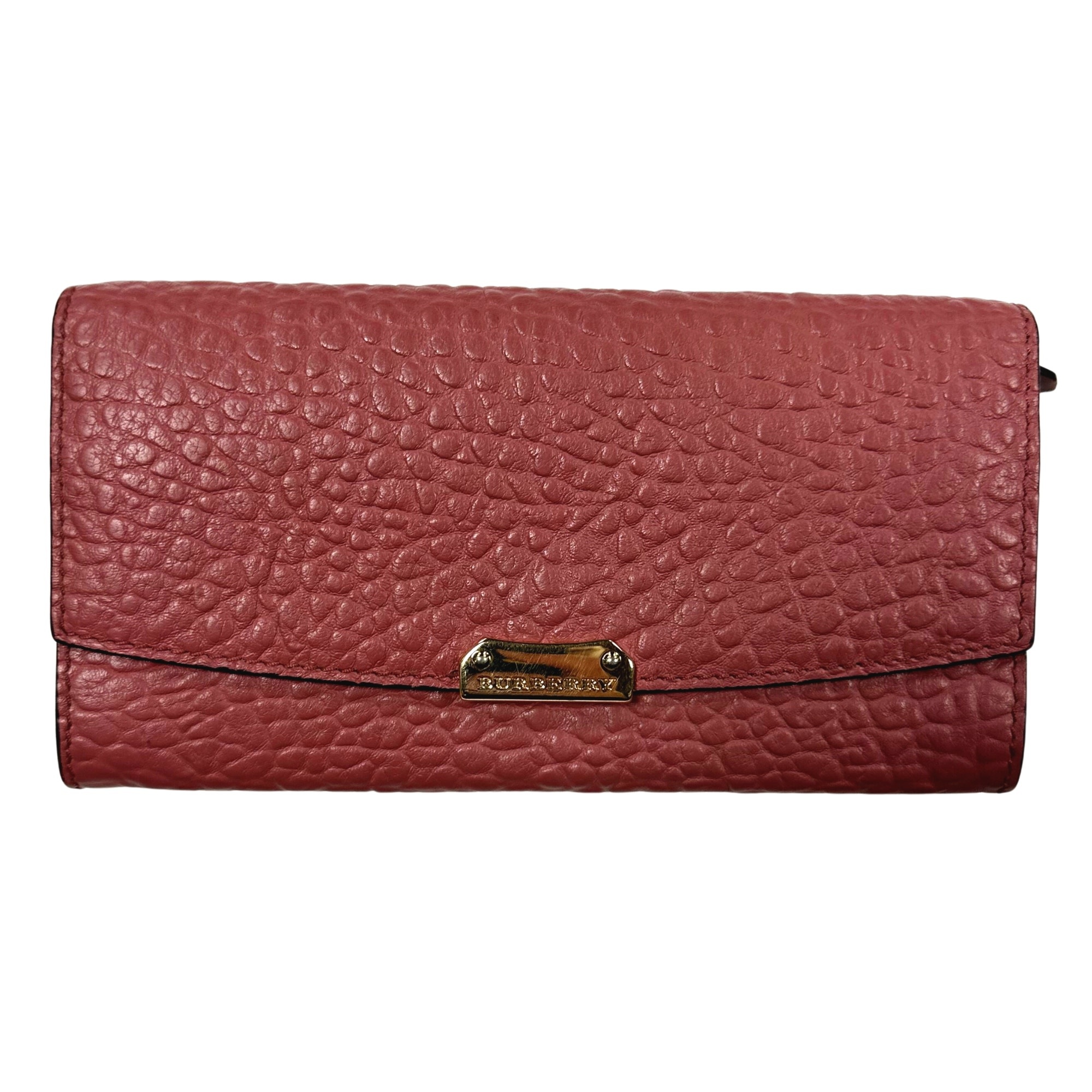 DUSTY PINK PEBBLED LEATHER CONTINENTAL WALLET