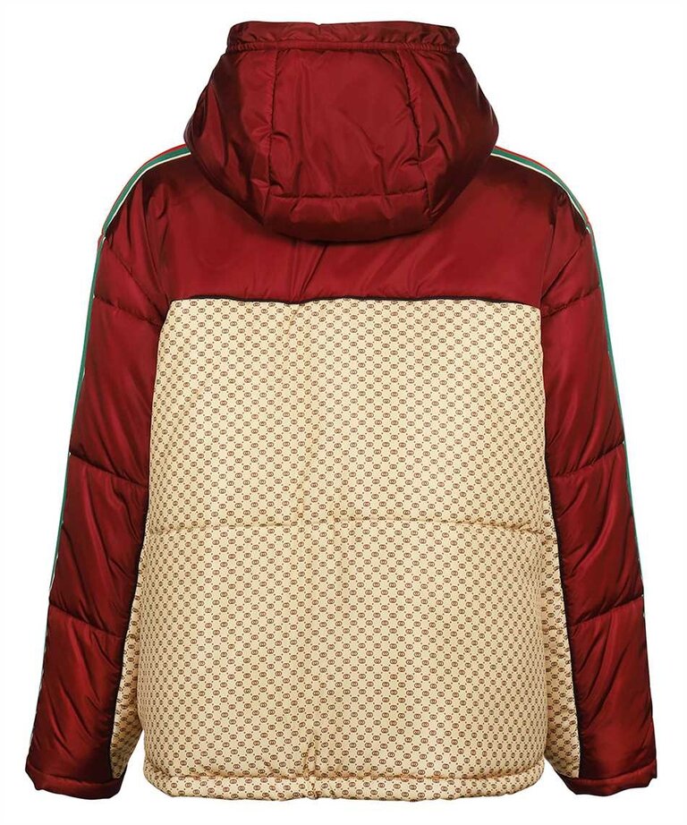 Green GG-jacquard quilted down coat, Gucci