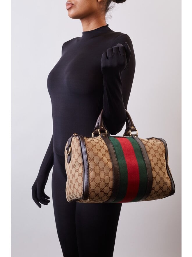 sac a main gucci web original gg boston mm