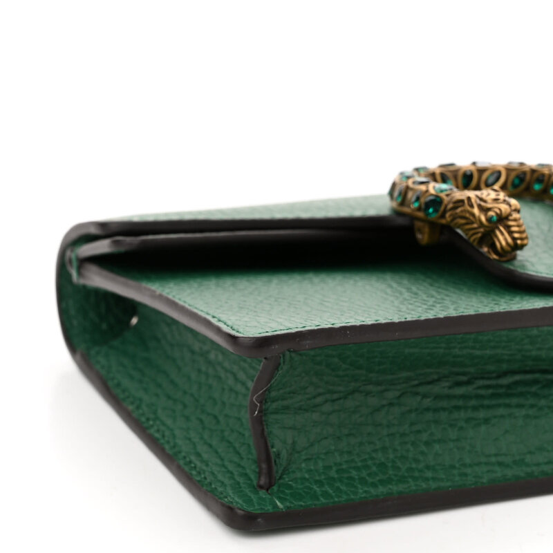 GUCCI GUCCI SUPER MINI DIONYSUS LEATHER GREEN BAG