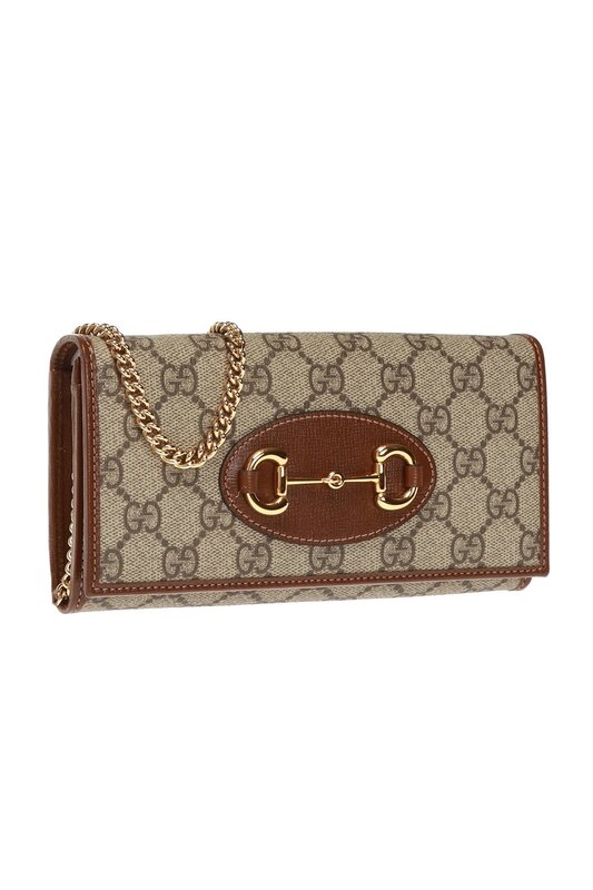 GUCCI GUCCI GG SUPREME HORSEBIT WALLET ON CHAIN BAG