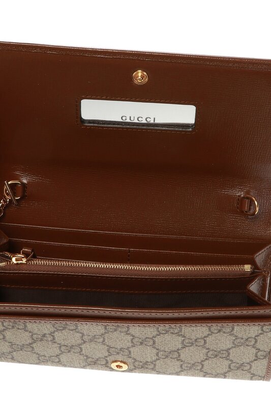 GUCCI GUCCI GG SUPREME HORSEBIT WALLET ON CHAIN