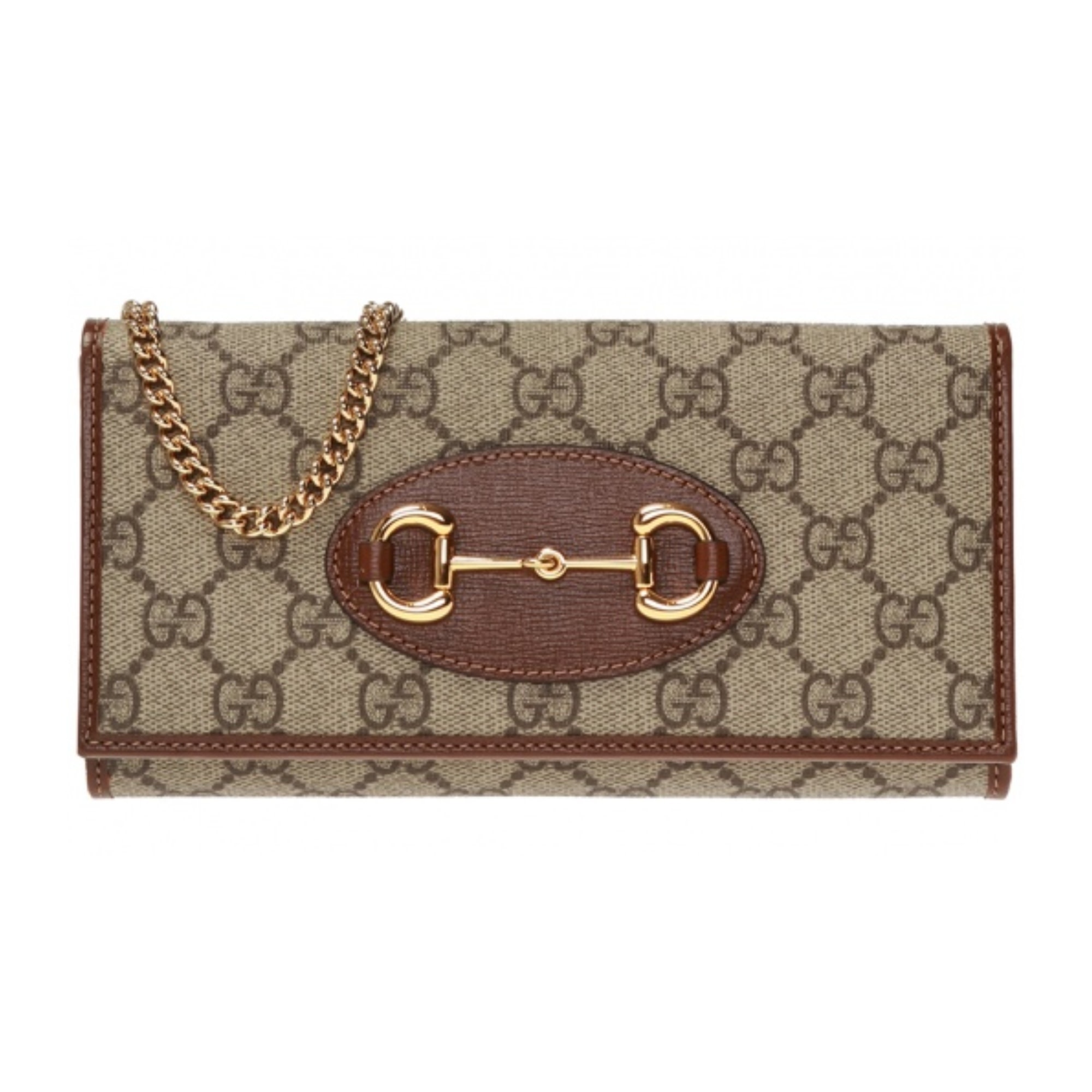 GUCCI GG SUPREME HORSEBIT WALLET ON CHAIN