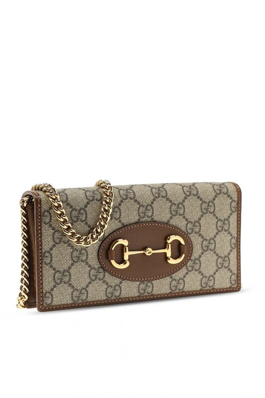 GUCCI GUCCI GG SUPREME 1955 HORSEBIT WALLET ON CHAIN