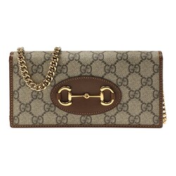 GUCCI GUCCI GG SUPREME 1955 HORSEBIT WALLET ON CHAIN