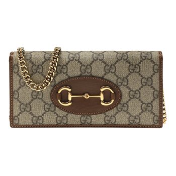 GUCCI GUCCI GG SUPREME 1955 HORSEBIT WALLET ON CHAIN