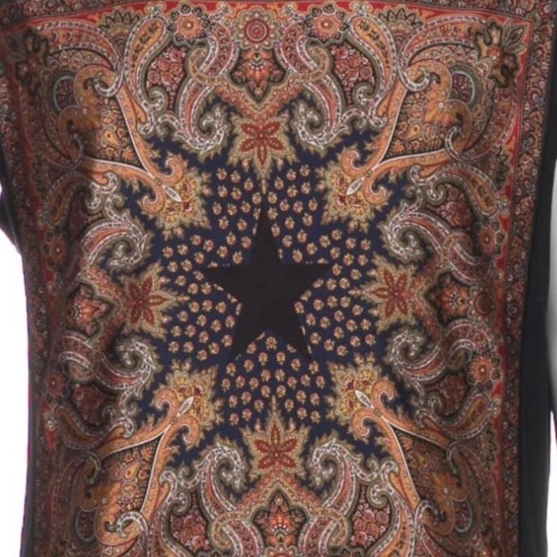 GIVENCHY GIVENCHY PAISLEY PRINT CREW NECK T-SHIRT TANK TOP (XS)