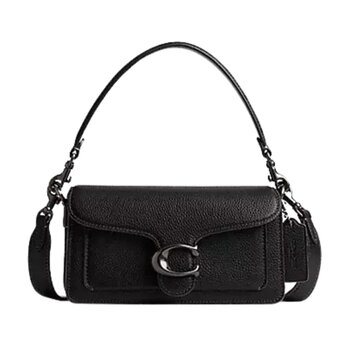 COACH BLACK PEBBLE LEATHER TABBY 20 SHOULDER BAG