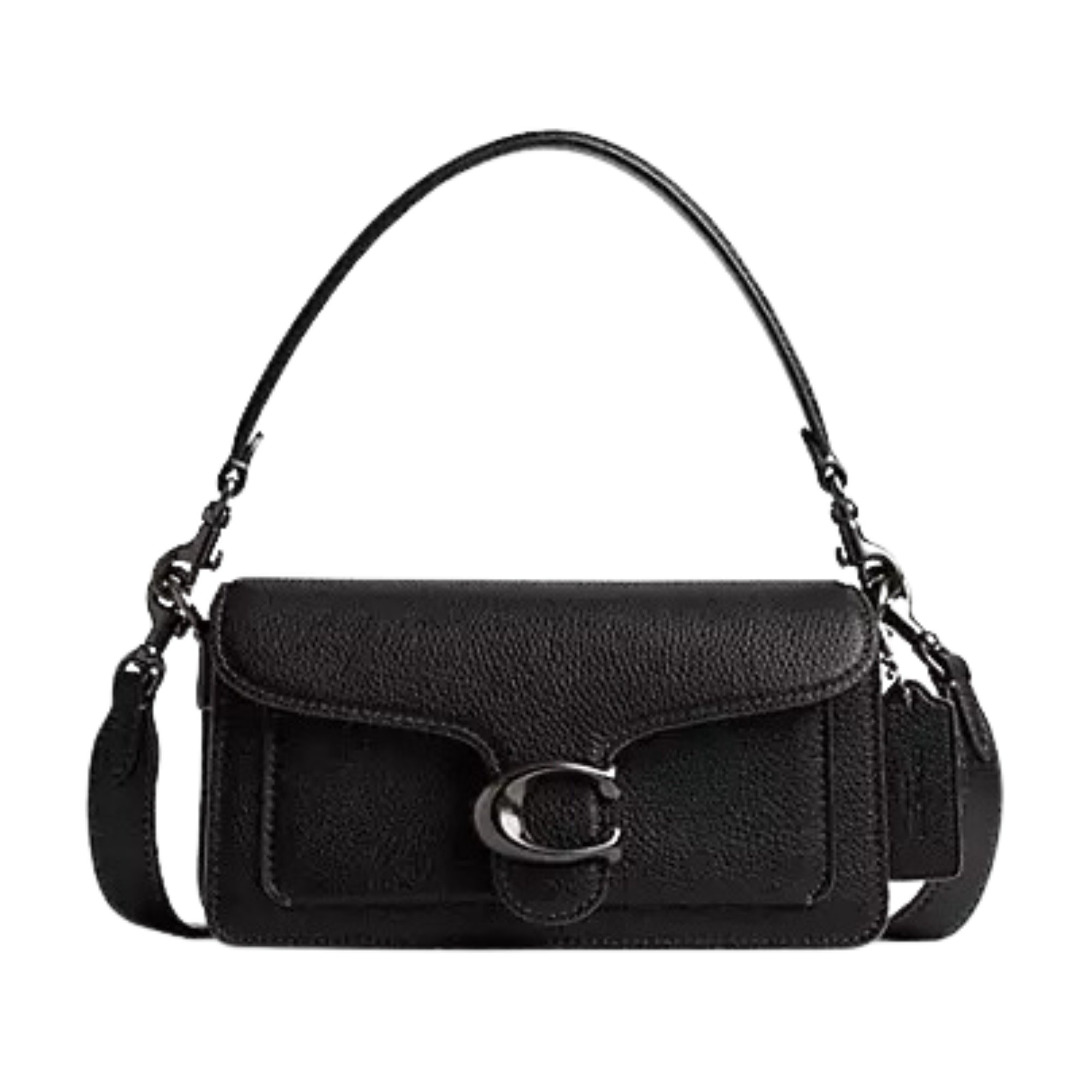 BLACK PEBBLE LEATHER TABBY 20 SHOULDER BAG