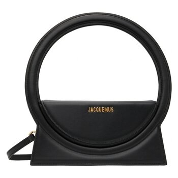 JACQUEMUS JACQUEMUS BLACK LE PAPIER LE SAC ROND SHOULDER BAG