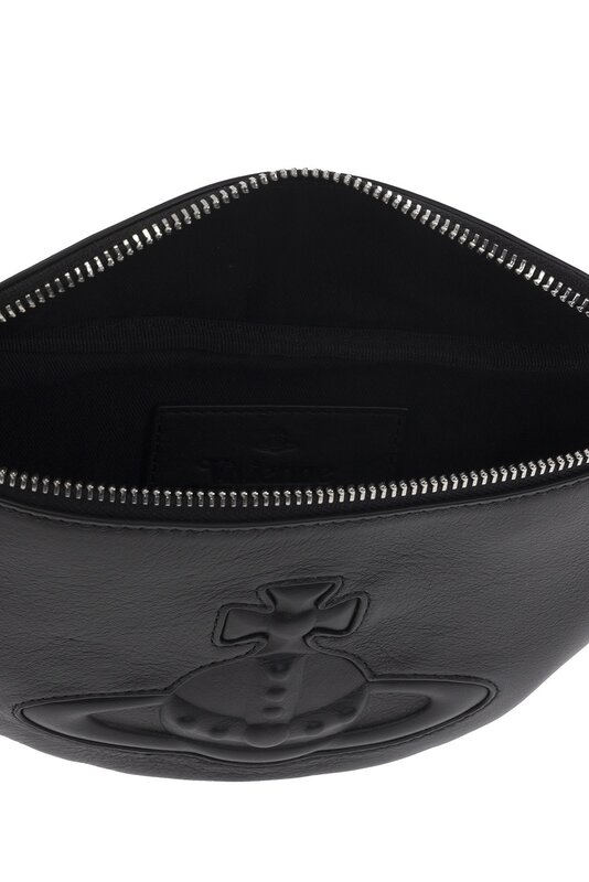 VIVIENNE WESTWOOD BLACK LEATHER HILDA SMALL BELT BAG