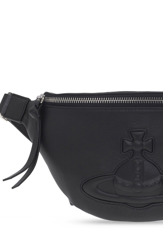 VIVIENNE WESTWOOD BLACK LEATHER HILDA SMALL BELT BAG