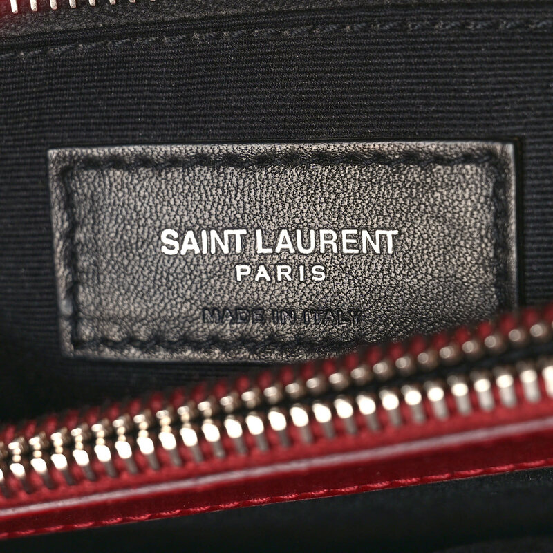SAINT LAURENT SAINT LAURENT DARK RED LEATHER LOULOU MONOGRAM CHAIN BAG MEDIUM