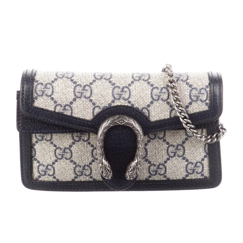 GUCCI SUPER MINI DIONYSUS GG SUPREME NAVY BLUE BAG