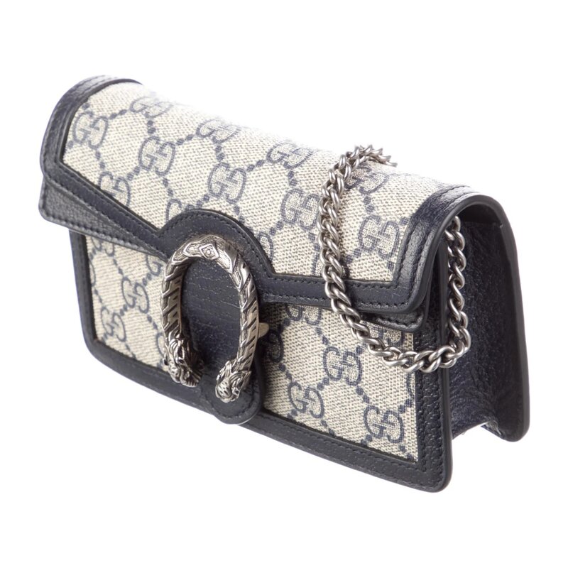 GUCCI GUCCI SUPER MINI DIONYSUS GG SUPREME NAVY BLUE BAG