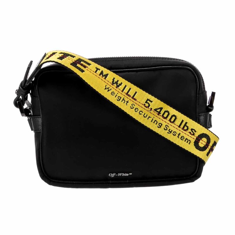 OFF WHITE INDUSTRIAL STRAP BLACK MESSENGER BAG