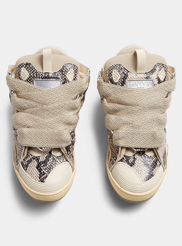 LANVIN LANVIN PYTHON PATTERN CURB MEN SNEAKERS