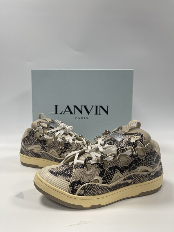 LANVIN LANVIN PYTHON PATTERN CURB MEN SNEAKERS